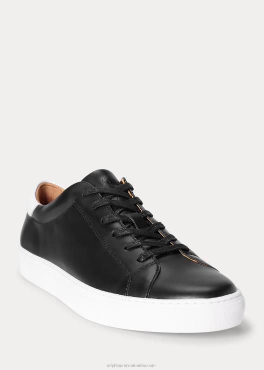 tenis jermain de piel hombres negro Ralph Lauren 2XR2V2014