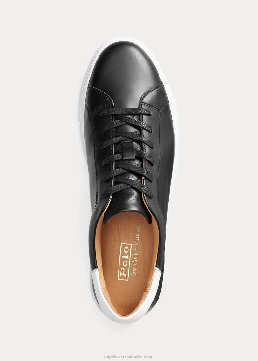 tenis jermain de piel hombres negro Ralph Lauren 2XR2V2014