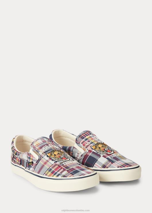 tenis sin cordones madras con patchwork de keaton hombres mosaico de tigre multi Ralph Lauren 2XR2V2026