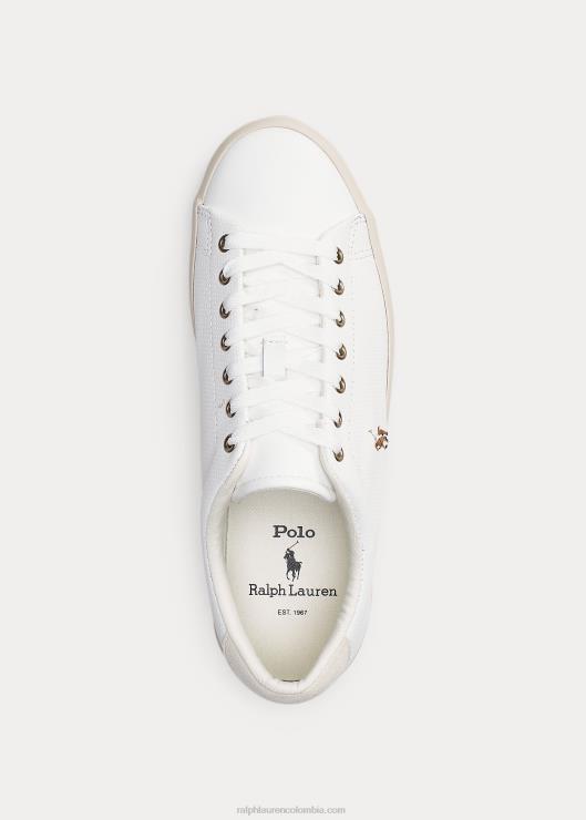 zapatilla de cuero de madera larga hombres blanco Ralph Lauren 2XR2V2019