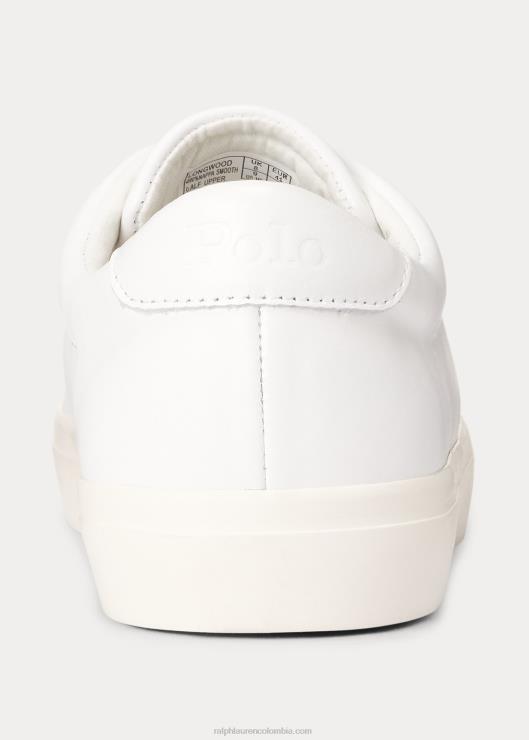 zapatilla de cuero de madera larga hombres blanco Ralph Lauren 2XR2V2020