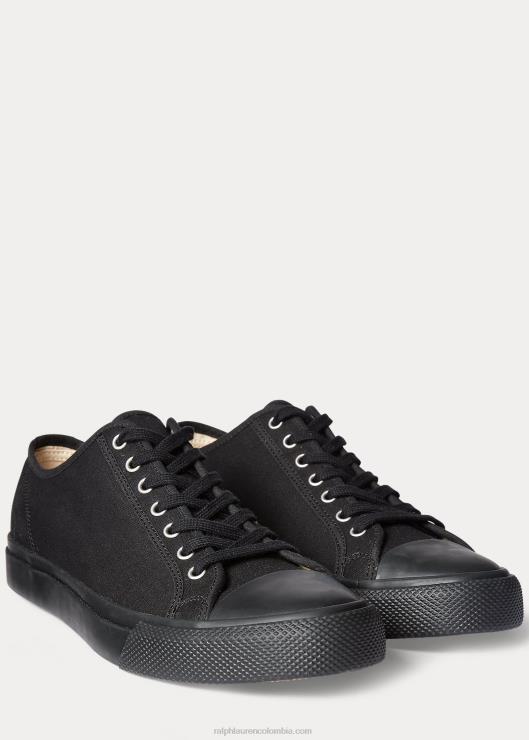 zapatilla de lona hombres negro Ralph Lauren 2XR2V1956