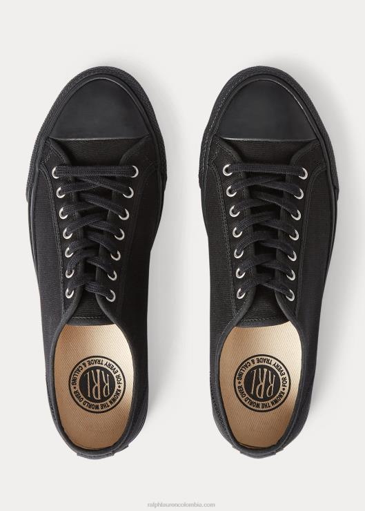 zapatilla de lona hombres negro Ralph Lauren 2XR2V1956