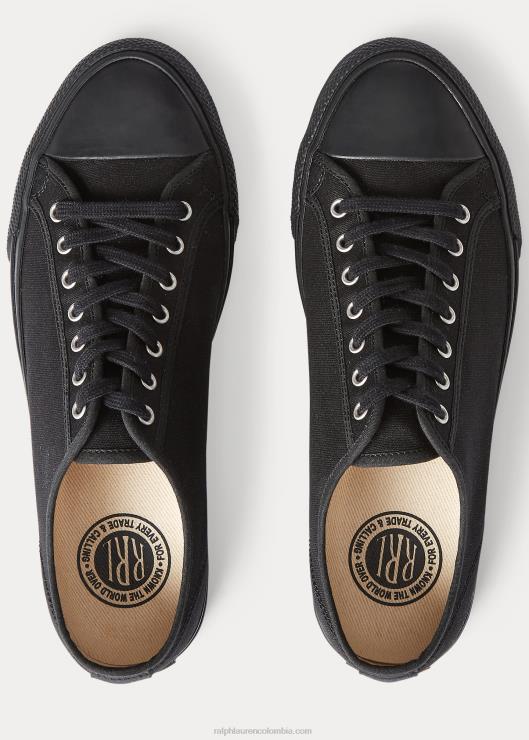zapatilla de lona hombres negro Ralph Lauren 2XR2V1956