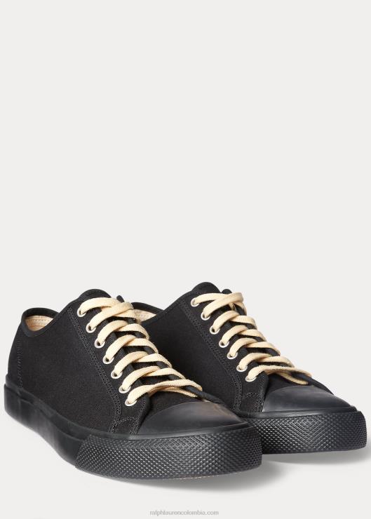 zapatilla de lona hombres negro Ralph Lauren 2XR2V1956
