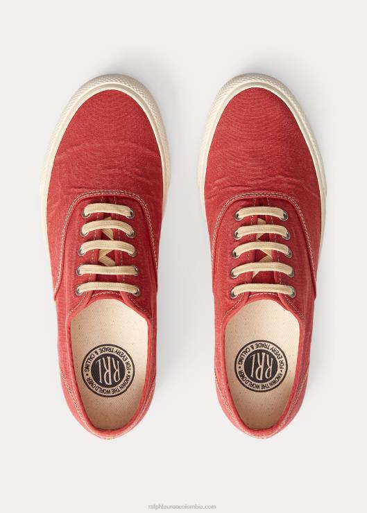 zapatilla de lona hombres rojo desteñido Ralph Lauren 2XR2V1953