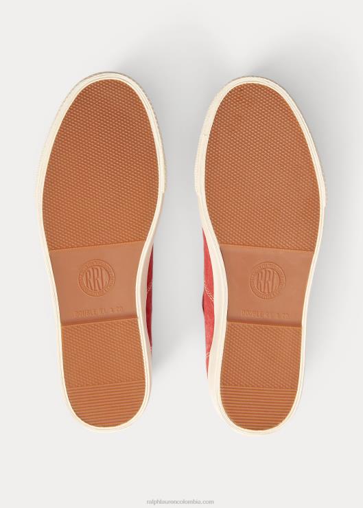zapatilla de lona hombres rojo desteñido Ralph Lauren 2XR2V1953