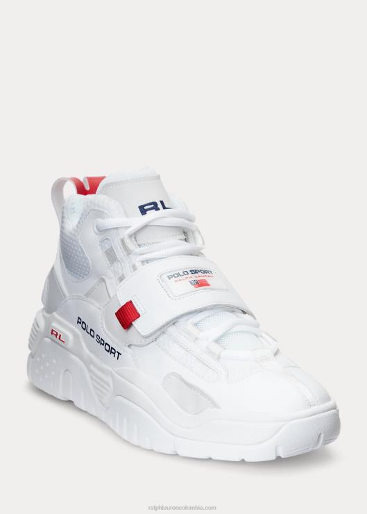 zapatillas altas ps100 hombres blanco/azul marino/rl2000 rojo Ralph Lauren 2XR2V1935