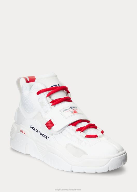 zapatillas altas ps100 hombres blanco/azul marino/rl2000 rojo Ralph Lauren 2XR2V1935