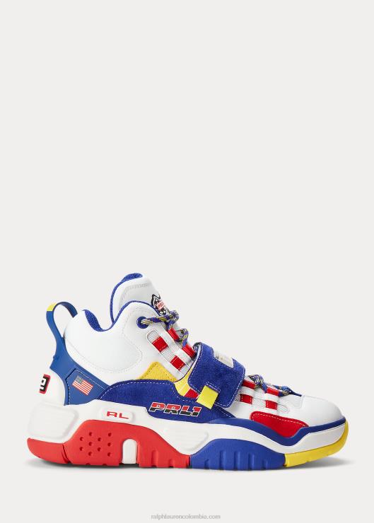 zapatillas altas ps100 hombres blanco/azul real Ralph Lauren 2XR2V1936