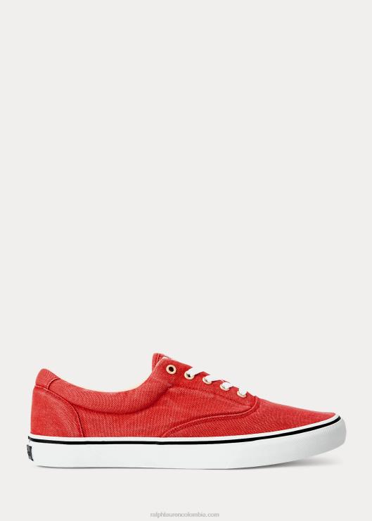 zapatillas de lona keaton hombres amanecer rojo Ralph Lauren 2XR2V2030