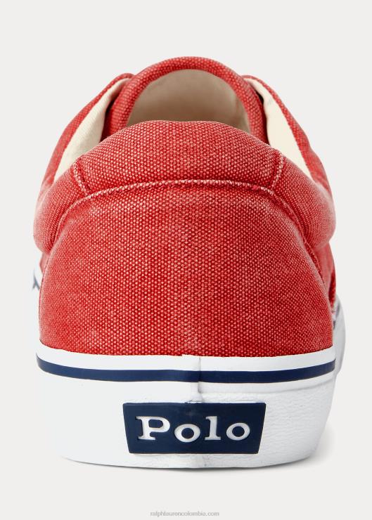 zapatillas de lona keaton hombres amanecer rojo Ralph Lauren 2XR2V2030