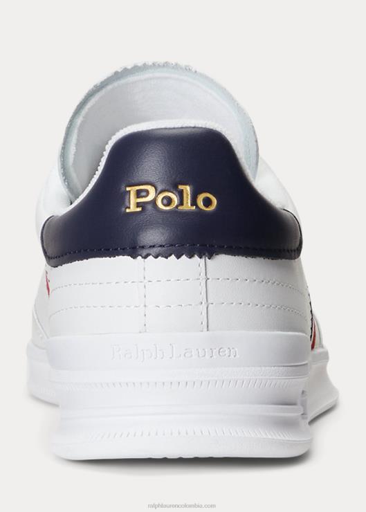 zapatillas heritage aera de ante y piel hombres blanco/rojo/azul Ralph Lauren 2XR2V1976