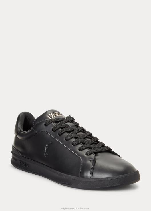 zapatillas heritage court ii de piel hombres negro Ralph Lauren 2XR2V2192