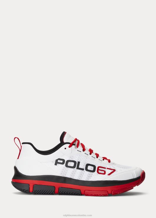 zapatillas tech racer hombres blanco/negro/rojo Ralph Lauren 2XR2V1967