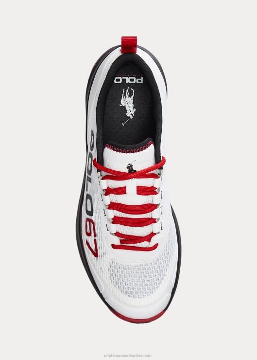 zapatillas tech racer hombres blanco/negro/rojo Ralph Lauren 2XR2V1967