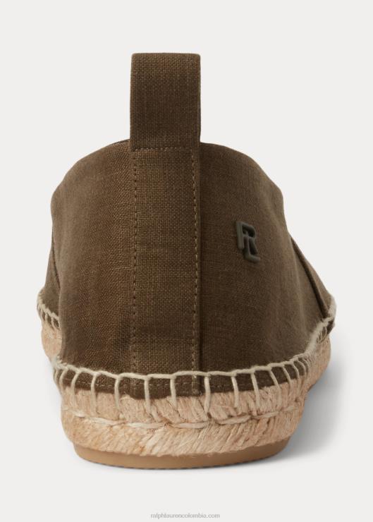 alpargata bowsworth floral de lino hombres noche de oliva Ralph Lauren 2XR2V8731
