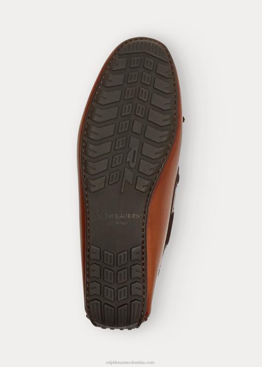 conductor harold de piel de becerro con borlas hombres broncearse Ralph Lauren 2XR2V2167