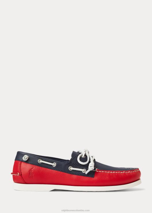 náutico merton de piel bicolor hombres azul marino/rojo Ralph Lauren 2XR2V2079