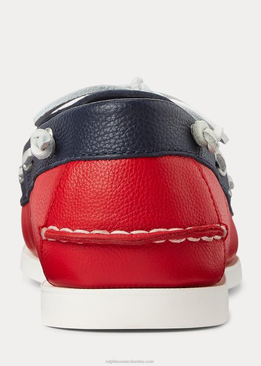 náutico merton de piel bicolor hombres azul marino/rojo Ralph Lauren 2XR2V2079