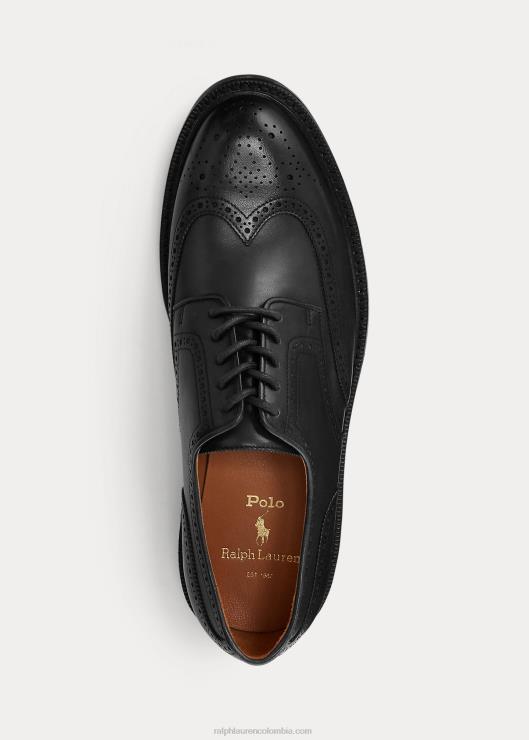 punta de ala de cuero asher hombres negro Ralph Lauren 2XR2V2111