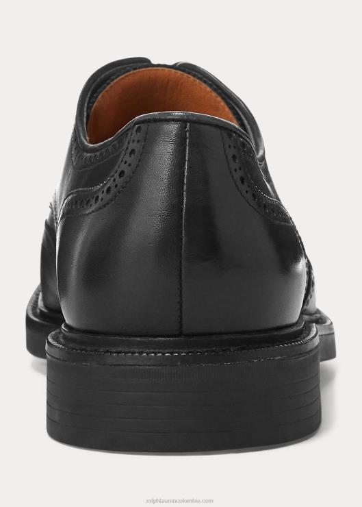 punta de ala de cuero asher hombres negro Ralph Lauren 2XR2V2111