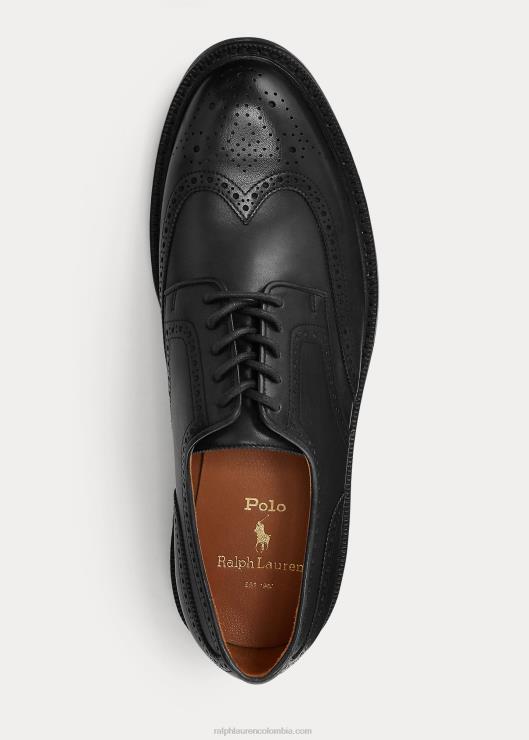 punta de ala de cuero asher hombres negro Ralph Lauren 2XR2V2111