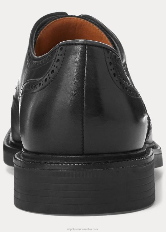 punta de ala de cuero asher hombres negro Ralph Lauren 2XR2V2111