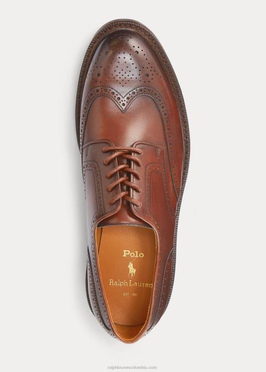 punta de ala de cuero asher hombres rojizo pálido Ralph Lauren 2XR2V2112