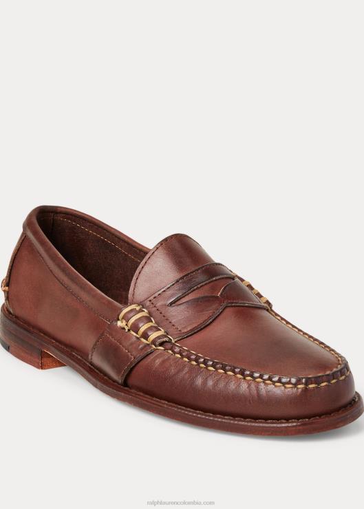 mocasín penny de piel edric hombres marrón Ralph Lauren 2XR2V2093