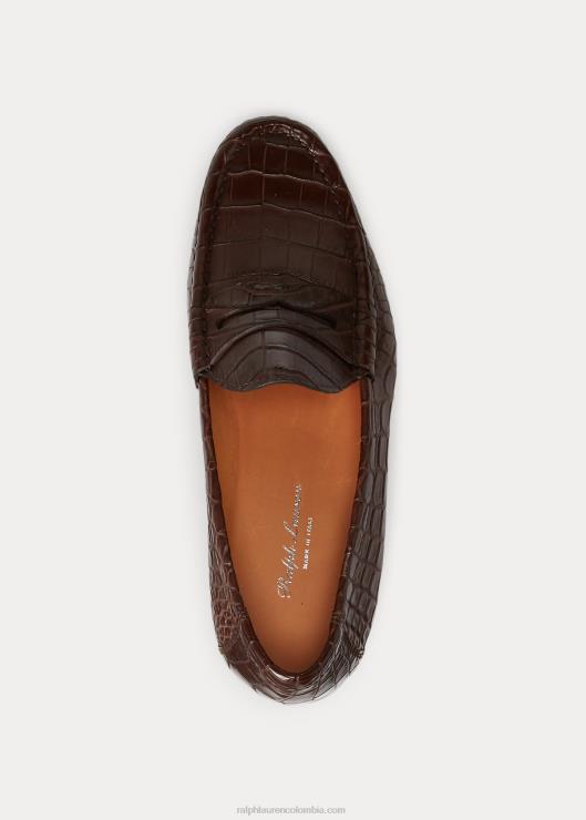 mocasines chalmers con cocodrilo hombres marron oscuro Ralph Lauren 2XR2V2162