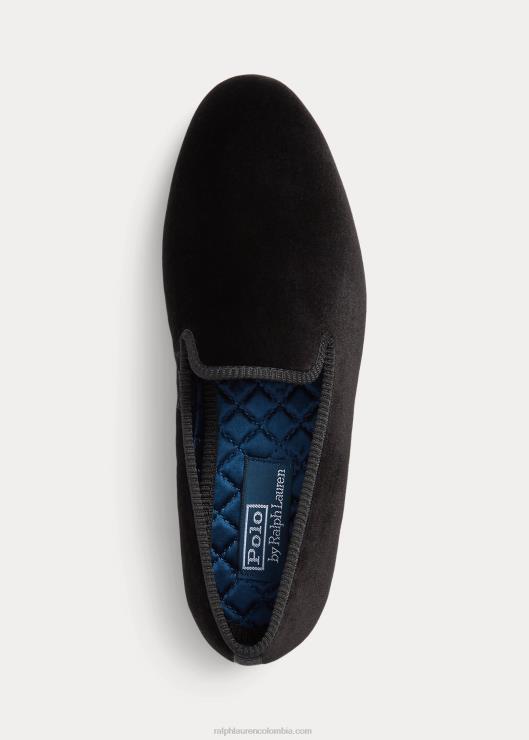 pantuflas de terciopelo paxton hombres negro Ralph Lauren 2XR2V2103