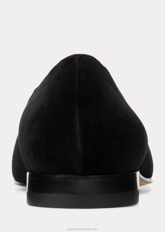 zapatilla de terciopelo alonzo hombres negro Ralph Lauren 2XR2V8742