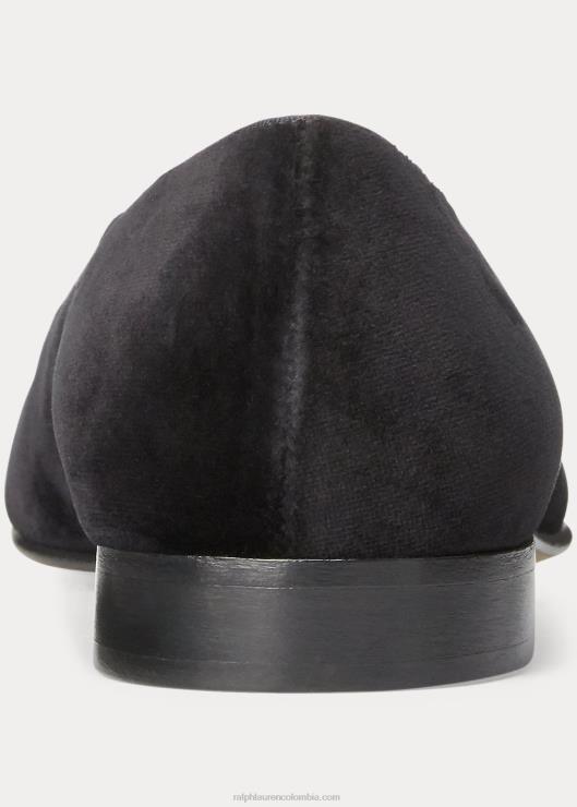 zapatilla de terciopelo alonzo hombres negro Ralph Lauren 2XR2V8743