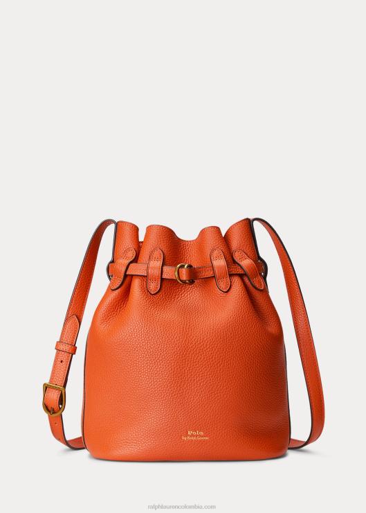 bolso bombonera mediano Bellport de piel mujer puesta de sol naranja Ralph Lauren 2XR2V5202