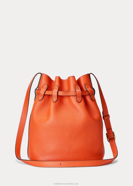 bolso bombonera mediano Bellport de piel mujer puesta de sol naranja Ralph Lauren 2XR2V5202