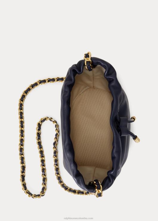 bolso bombonera mediano emmy de napa mujer azul marino refinado Ralph Lauren 2XR2V5374