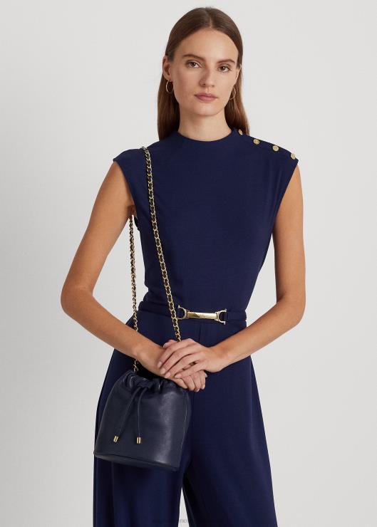 bolso bombonera mediano emmy de napa mujer azul marino refinado Ralph Lauren 2XR2V5374