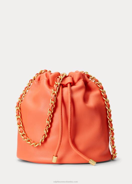 bolso bombonera mediano emmy de napa mujer coral de babor Ralph Lauren 2XR2V5373