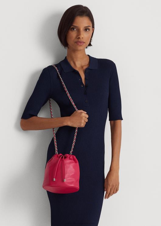 bolso bombonera mediano emmy de napa mujer deporte rosa Ralph Lauren 2XR2V5367