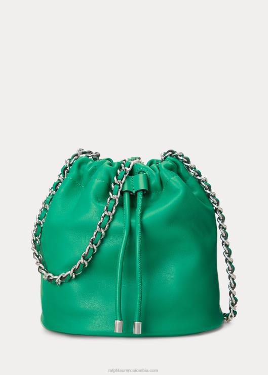 bolso bombonera mediano emmy de napa mujer hoja de palma Ralph Lauren 2XR2V5369