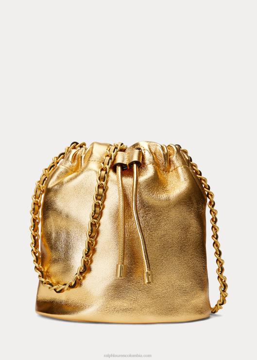 bolso bombonera mediano emmy de napa mujer oro moderno Ralph Lauren 2XR2V5372