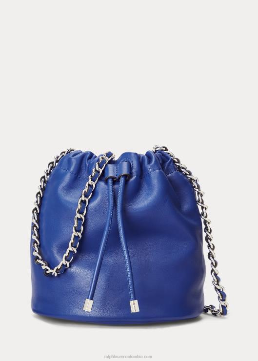 bolso bombonera mediano emmy de napa mujer saturno azul Ralph Lauren 2XR2V5370