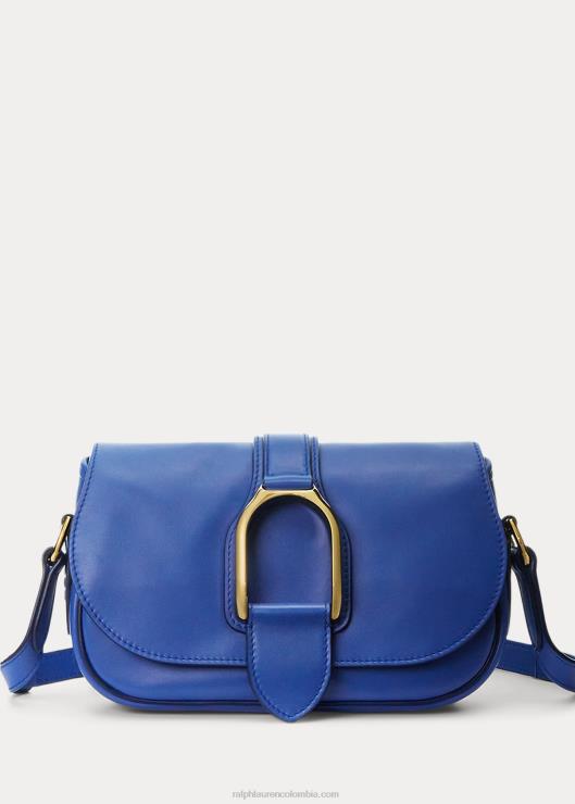 bolsa de hombro Weington de piel de becerro mujer azul medio Ralph Lauren 2XR2V5277