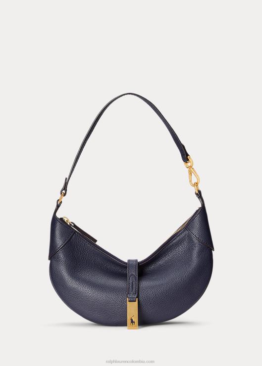 bolso de hombro mini polo id de piel mujer azul marino medianoche Ralph Lauren 2XR2V5132