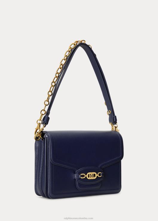 bolso de hombro sydnee mediano de piel mujer azul marino refinado Ralph Lauren 2XR2V5386