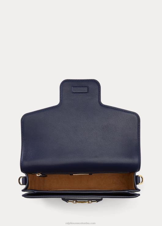 bolso de hombro sydnee mediano de piel mujer azul marino refinado Ralph Lauren 2XR2V5386