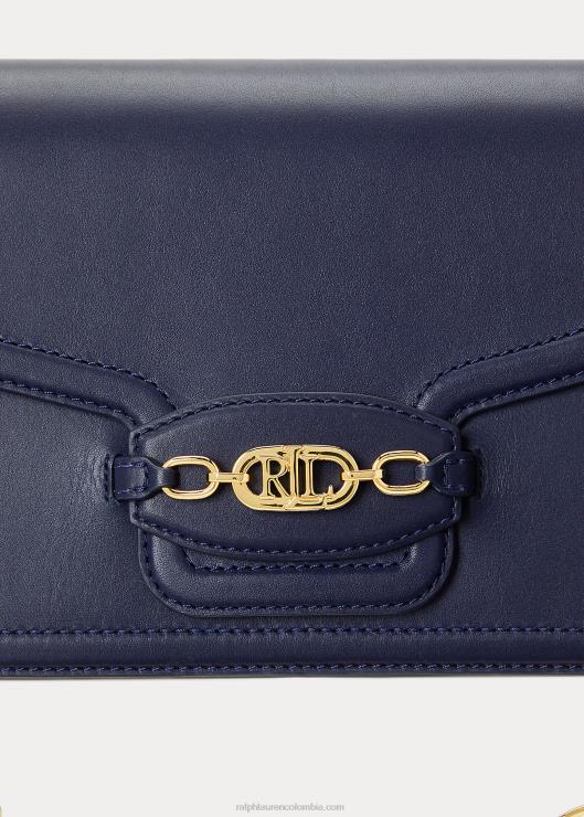 bolso de hombro sydnee mediano de piel mujer azul marino refinado Ralph Lauren 2XR2V5386