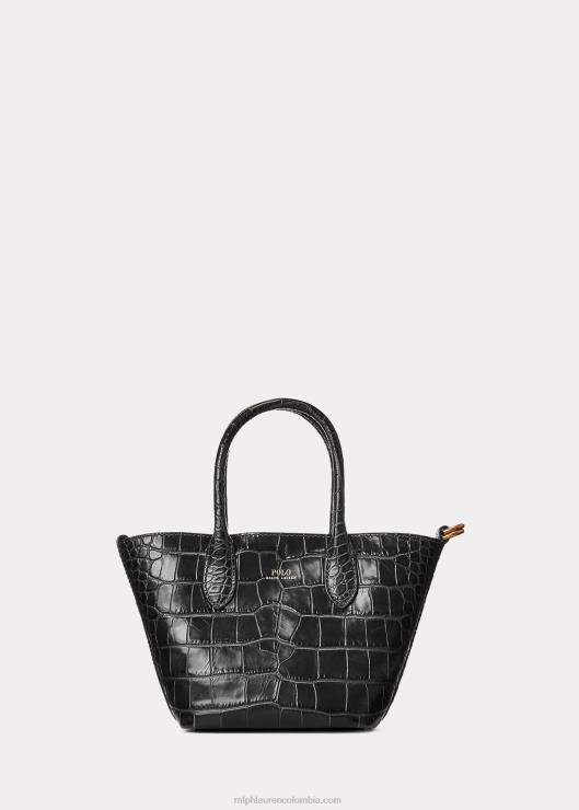 bolso shopper Bellport mini con relieve mujer negro Ralph Lauren 2XR2V5208