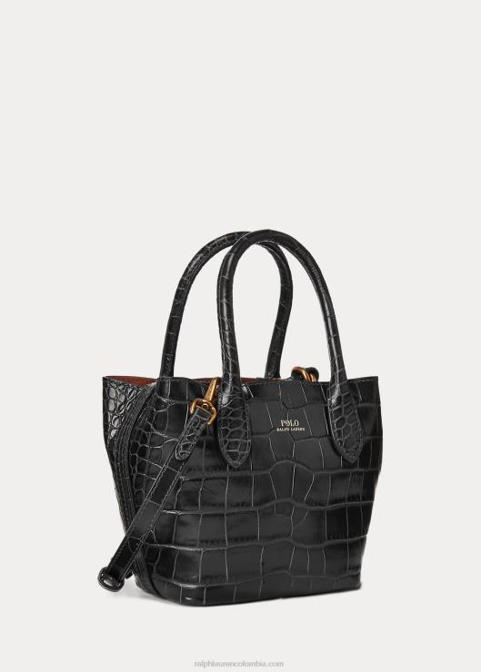 bolso shopper Bellport mini con relieve mujer negro Ralph Lauren 2XR2V5208